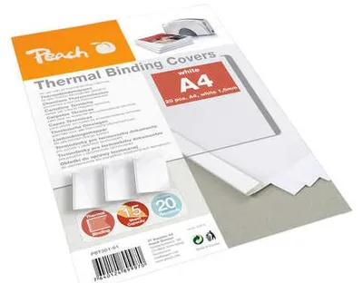 Productafbeelding van Peach PBT301-01 Peach Thermobindemappen  weiss für 15  Blätter A4       20PK