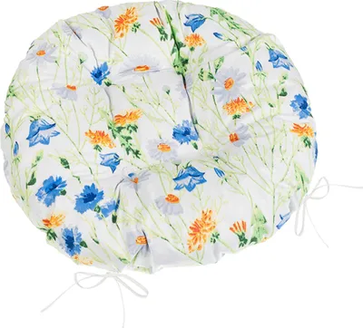 Produktbild von Sitzkissen Adele gesteppt rund - Durchmesser 40 cm - Blau, Gelb, Weiß