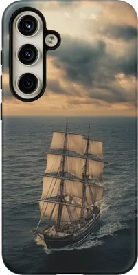 Produktbild von Segelschiff auf dem Ozean bei Sonnenuntergang – Hülle Kompatibel mit Galaxy S24 Plus