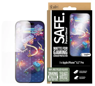 Obrázek produktu pro PanzerGlass SAFE. by ® Gaming Screen Protector iPhone 16 Pro | Ultra-Wide Fit, Apple, Apple - iPhone 16 Pro, Aplikace nasucho, Odolné proti poškrábání, Odolný proti nárazům, Průhledná, 1 kusů