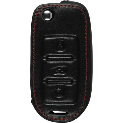 Produktbild von PhoneNatic Echtleder Classic Schlüssel Hülle kompatibel mit der VW Beetle 3-Tasten Fernbedienung in schwarz Klappschlüssel 3-Key