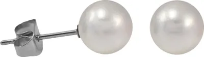 Produktbild von Ohrstecker 316L Chirurgenstahl mit synthetischer Perle Farbe - Weiß Größe - 5 mm