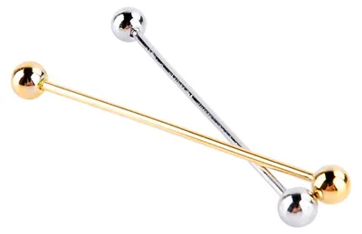 2 vergoldete Krawattennadeln für Herren, Metall, 6 cm, gold