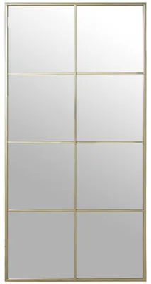 Wandspiegel, rechteckig, goldfarben, Metall, 80x2x160 cm