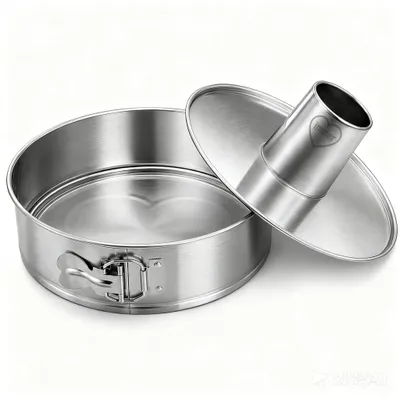 Springform-Set Edelstahl, 2 Böden, PFAS-frei, spülmaschinengeeignet
