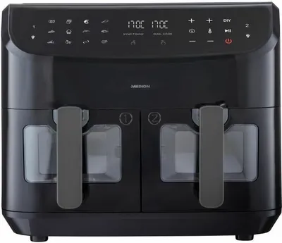 Obrázok produktu pre MEDION LIFE P20, Teplovzdušná fritéza, 8,7 L, 50 °C, 200 °C, 60 min, Dvojitý