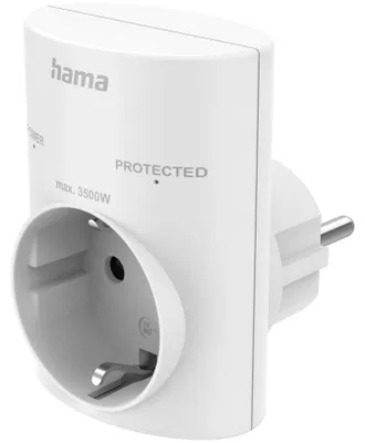 Obrázek produktu pro Ochranný adaptér proti úrazu elektrickým proudem HAMA bílá
