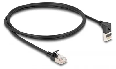Image de DELOCK RJ45 Netzwerkkabel Cat.6A S/FTP Slim 90° 1m schwarz