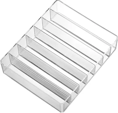 Produktbild von 7 Fächer Make-up-Organizer-Tablett Aufbewahrungshalter Große Kapazität Transparentes Design Mehrzweck-Make-up-Halter für Lidschattenpaletten