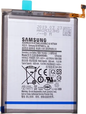 Immagine prodotto di Batteria di ricambio compatibile con Samsung Galaxy A50 A20 A30 A30s A50s - Li-Ion - 4000 mAh - EB-BA505ABU - SERVICE PACK