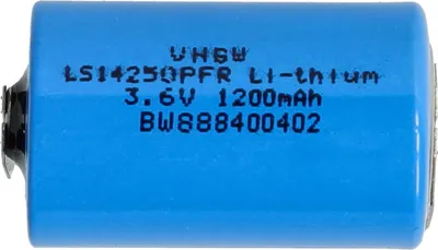 Produktbild von vhbw LS14250 Rundzellenbatterie Ersatz für 1/2 AA LS14250PFR - Primärbatterie mit Lötanschlüssen (1200 mAh, 3,6 V, Li-SOCl2)