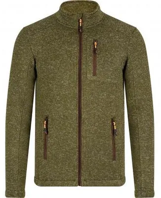 Productafbeelding van Gestreept fleecejack Dagon, herenmodel (olijfgroen/meliert), maat 2XL
