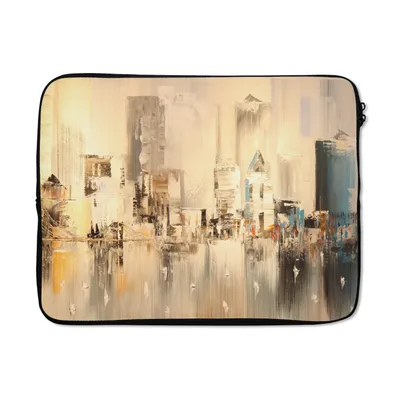Produktbild von MuchoWow® Laptop Hülle 15 Zoll Gemälde - Öl - Abstrakt - Skyline Laptoptasche - Laptoptasche - Sleeve - Rundum-Schutz