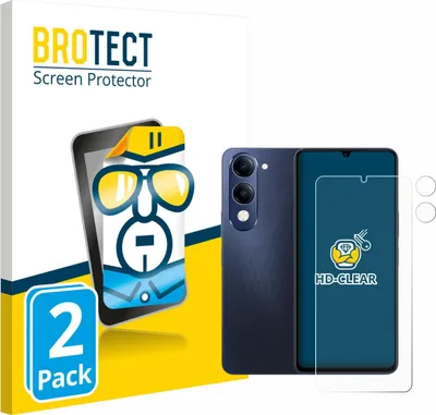 Produktbild von 2x Für Vivo T4 Lite (Display+Kamera) Schutzfolie BROTECT Displayschutz Display Schutz Folie Klar Transparent