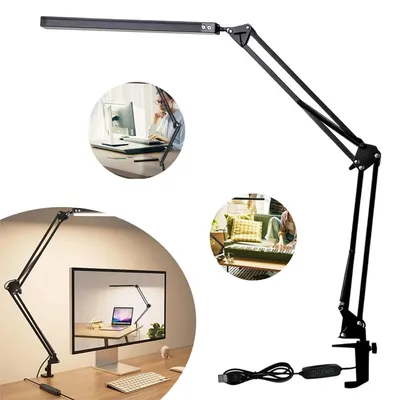 Produktbild von Schreibtischlampe Dimmbar, Desk Lamp mit Clip, Augenschutz Schreibtischleuchte, 3 Lichtmodi
