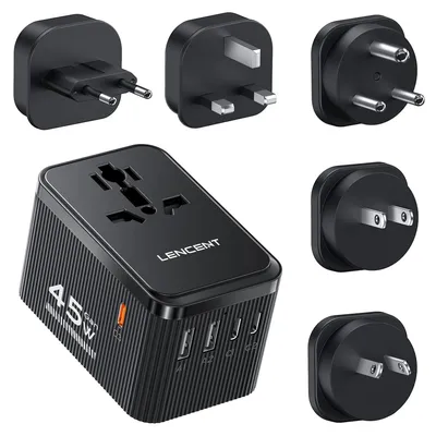 Zdjęcie produktu dla Uniwersalny adapter do gniazdek, 45 W, podróżny adapter do gniazdek zasilających