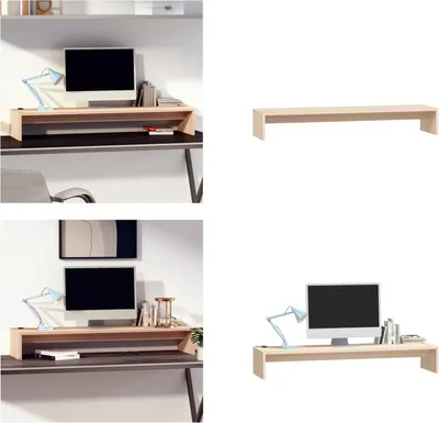 Produktbild von vidaXL Monitorständer 100x27x15 cm Massivholz Kiefer - Monitorständer - Schreibtischaufsatz - Monitorerhöhung - Monitorerhöhungen