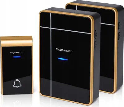 Image de Aigostar Set de sonnettes sans fil étanches, portée 150m, 2 récepteurs IP44