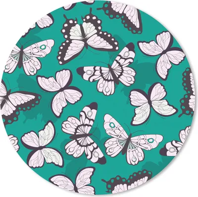 Produktbild von MuchoWow® Mauspad Mousepad Mädchen - Schmetterling - Tiere - Muster - Mädchen - Kinder - Kinder 40x40 cm - Mousepads - Maus Mat - Pad - Mausunterlage - Schreibtisch Accessoires