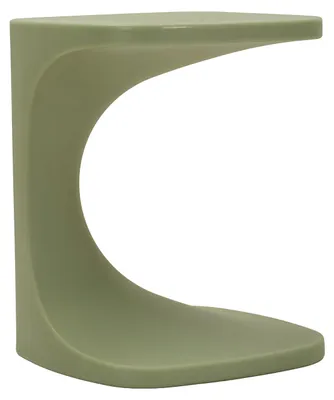 Imagen del producto de Mesita auxiliar de plástico, diseño curvo, 42x42x52 cm, color verde, marca Mauro Ferretti, modelo Ibiza
