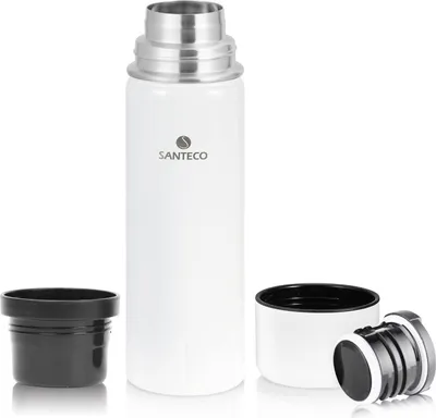 Produktbild von Thermoskanne Edelstahl 1l & 500ml Auslaufsicher Isolierflasche Trinkbecher BPA-frei 24H Kalt & 12H