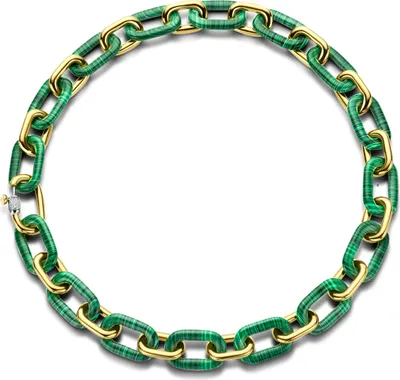 Produktbild von 34004MA/45 Collier malachitgrüne Glieder vergoldet 34004MA/45 Ti Sento Milano