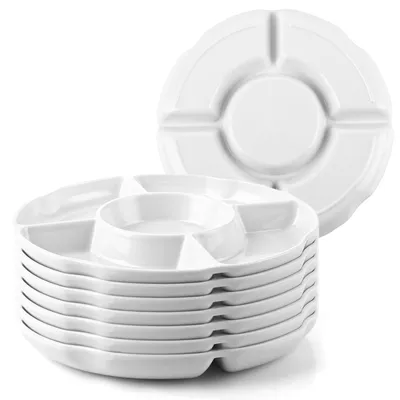 Produktbild von Omgoods - 8 Snackteller mit Fächern - Ideal für Fondue und Snacks