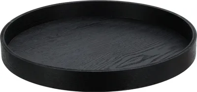 Obrázek produktu pro Kulatý dřevěný servírovací tác 38cm, velký, černý