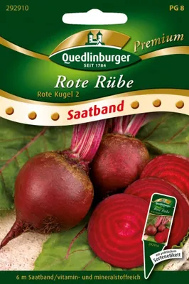 Zdjęcie produktu dla Quedlinburger Rote Rübe Rote Kugel 2 taśmy nasienne - Nasiona warzyw Premium