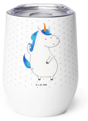 Produktbild von Mr. & Mrs. Panda Thermobecher Einhorn Mann - Weiß - Geschenk, Familie, kaffee tasse, Unicorn, BFF, Isolierbecher, Einhörner, thermosbecher, Party, glühweinbecher