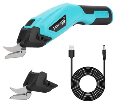 Elektrische Schere, 4,0 V, kabellos, 2 Klingen, blau