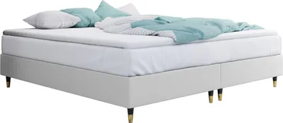 Produktbild von MIRJAN24 Boxspringbett Lux Gold für Wandpaneel, Doppelbett mit Matratze, Schlafzimmer (Farbe: Soft 017, Größe: 140x200 cm)