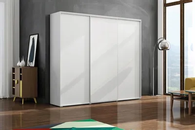Zdjęcie produktu dla Szafa A24 biała z drzwiami przesuwnymi – 278 x 62 x 215 cm