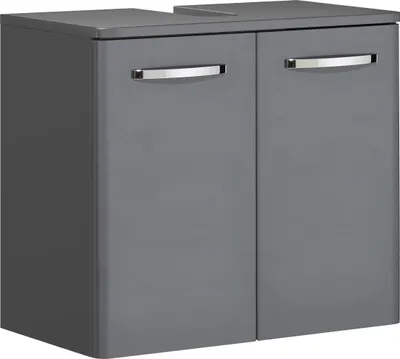 Image de Waschbeckenunterschrank >Quickset 327< (BxHxT: 60x53x33 cm) Anthrazit Hochglanz
