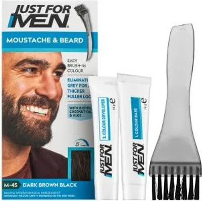 Produktbild von Just For Men Moustache & Beard Color Bartfarbe M45 Dark Brown Black