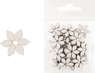 Image de Décoration en bois, lot de 24 pièces, Fleur 3 - Cresco