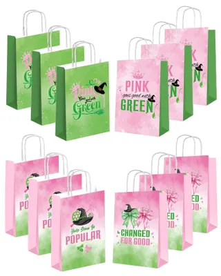 Productafbeelding van Heksen en Prinsessen Feestzakjes met Handvatten - 12 Stuks Roze en Groen