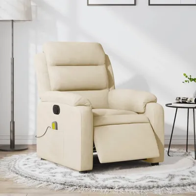 Produktbild von Massagesessel Elektrisch Creme Stoff , Klassische Sessel 2024 Neu