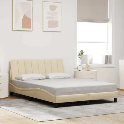 Produktbild von vidaXL Bettgestell ohne Matratze "Hanko" Creme 120x200 cm Stoff