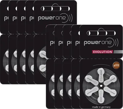 Zdjęcie produktu dla Varta 10x Power One EVOLUTION rozmiar 312 baterie do aparatów słuchowych 1.45V 6 blistrów PR41 Brown p312