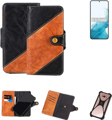 Produktbild von K-S-Trade Handyhülle Schutzhülle Bookstyle Case Wallet-Case kompatibel mit Samsung Galaxy S22+ Exynos Handy Cover Bumper Klapphülle schwarz