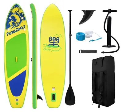 Image de Planche de stand-up paddle gonflable - SUPFW28D - 350 x 87 x 15 cm - Ultra légère - Antidérapante - Idéale pour le yoga et la pêche - Pour adultes
