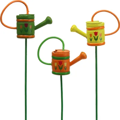 Produktbild von Frühlingshafte Blumenstecker Gießkanne Holz Deko 12er Set, 12 Stück