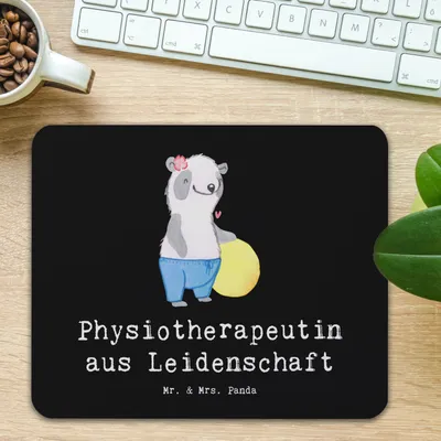 Produktbild von Mr. & Mrs. Panda Mousepad Physiotherapeutin Leidenschaft - Schwarz - Geschenk, Mauspad, pc, Mouse Pad, computer, laptop