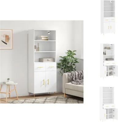 Image de vidaXL Highboard Blanc 69,5x34x180 cm Bois composite - Sideboards
