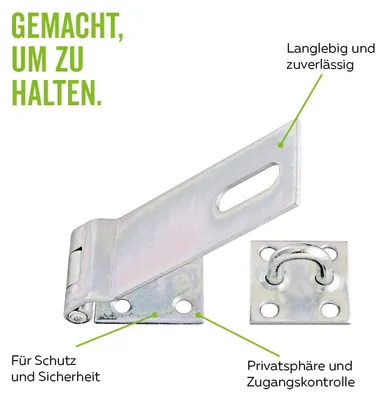 Produktbild von Alberts 348373 Sicherheits-Überfalle | galvanisch verzinkt, dickschichtpassiviert | Länge Überfalle 153 mm | Breite 50 mm