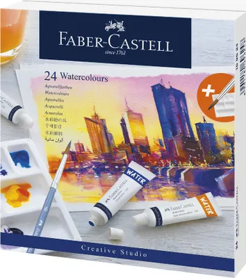 Produktbild von FABER-CASTELL Aquarellfarbe in Tube 24er Kartonetui