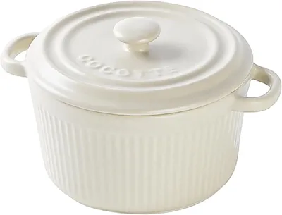 Productafbeelding van Mini cocotte met deksel, keramiek, 400 ml, geschikt voor oven en magnetron