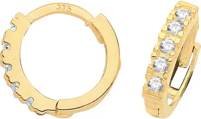 Produktbild von Wunderschöne 9 Karat (375) Gold Damen - Ohrklemme mit Zirkonia - 9mm*2mm; TRS26517