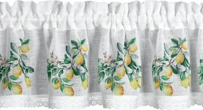 Produktbild von EUROFIRANY | Scheibengardine - 30 x 150 cm - weiße Bistrogardine - mit Pflanzenmotiv